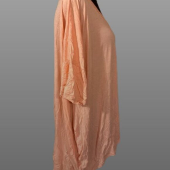 Peach V Neck Oversized Top 4023 NWT Boutique - Picture 5 of 7